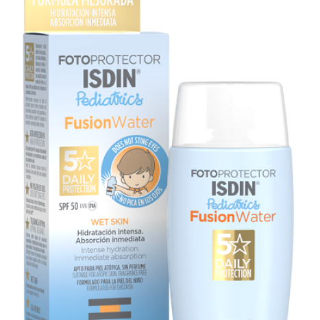 ISDIN FOTOPROTECTOR Pediatrics Fusion Water Sunscreen product for children, with an ultra-light texture SPF50 50ml