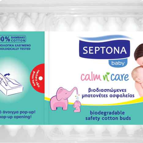 SEPTONA Biodegradable Baby Ear Sticks with Stopper x 50