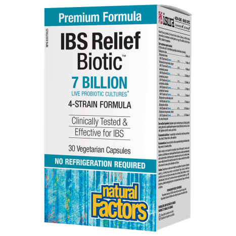 NATURAL FACTORS IBS RELIEF BIOTIC 7 billion probiotics, 4 strains x 30 caps