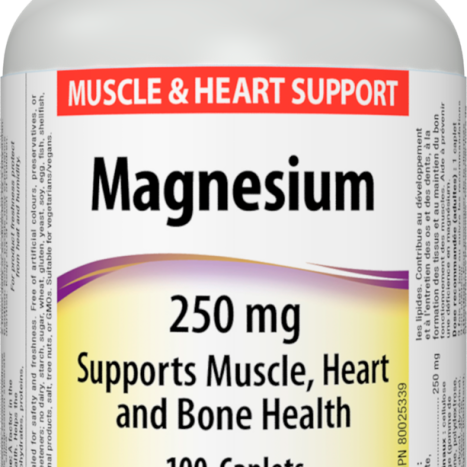 WEBBER NATURALS MAGNESIUM 250mg Magnesium to support the muscular and cardiovascular system x 100 caps