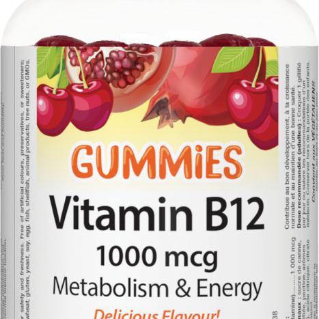 WEBBER NATURALS GUMMIES B12 CYANOCOBALAMIN Витамин Б-12 1000mcg x 60 gummies