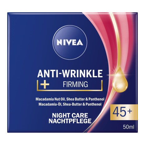 NIVEA AntiWrinkle+ Стягащ нощен крем против бръчки 45+ 50ml