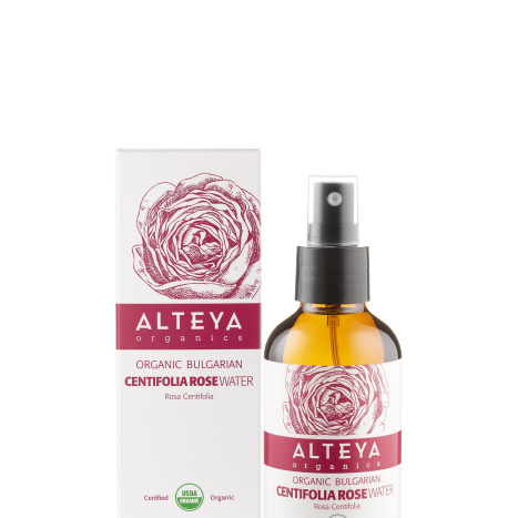 ALTEYA ORGANICS Organic Rose Water from Rose Centifolia bottle brown Amber glass with spray 120ml