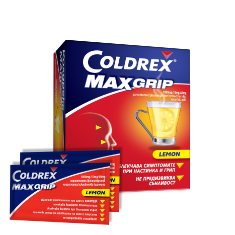 COLDREX MAXGRIP при грип и настинка с вкус на лимон x 5 sach