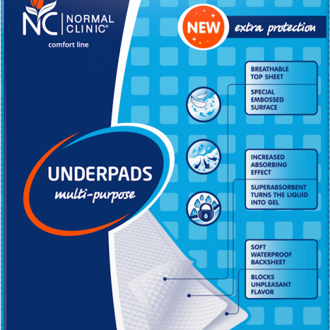 NORMAL CLINIC 60x60 Absorbent Sheets x 10