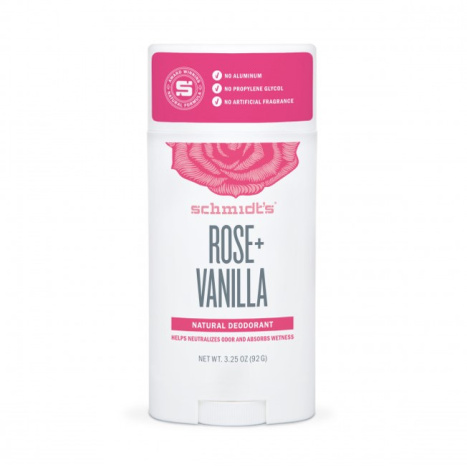 SCHMIDT'S Natural Deodorant Stick Rose + Vanilla 92g