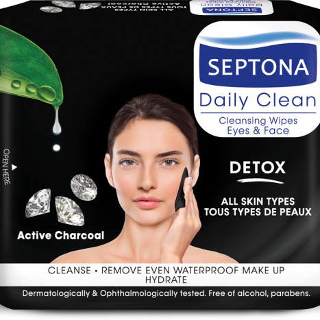 SEPTONA мокри кърпи за почистване на грим detox active x 20