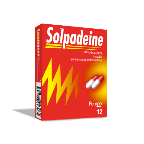 SOLPADEINE 500mg/8mg/30mg при болка x 12 caps