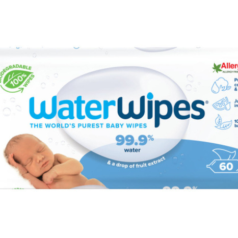 WATER WIPES Бебешки мокри кърпички 99.9% вода x 60