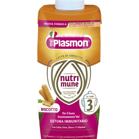PLASMON NUTRIMUNE 3 течна формула мляко за малки деца с бишкоти 12+м 2x500ml 3126