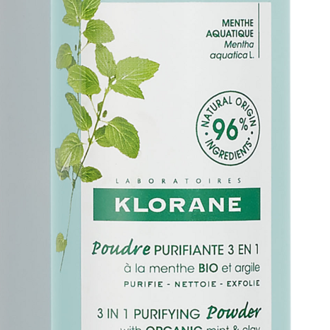 KLORANE 3in1 cleansing powder with organic water mint and clay 50g