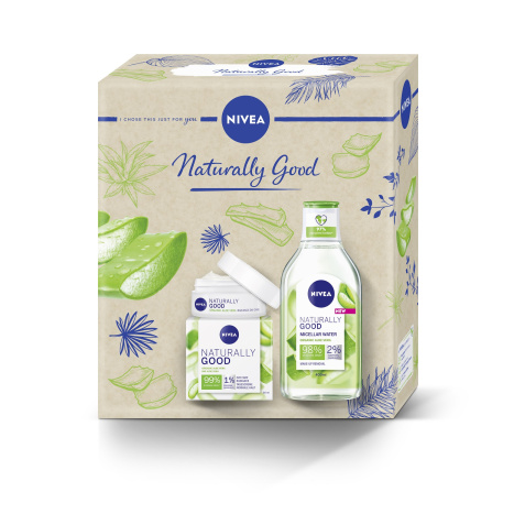 NIVEA PROMO Naturally Good Day cream 50ml + Micellar water 400ml