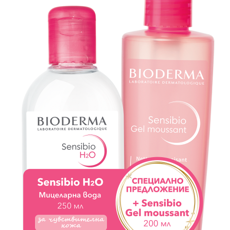 BIODERMA PROMO SENSIBIO H2O micellar water 250ml + washing gel 200ml