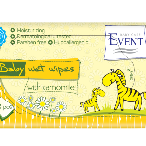 EVENT BABY Wet Baby Wipes with Chamomile x 72