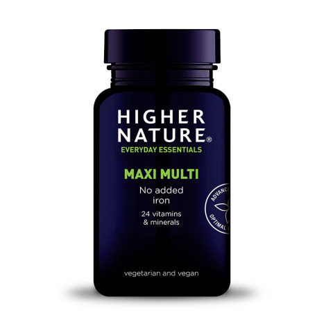 HIGHER NATURE MAXI MULT 24 vitamins and minerals without iron x 90 tabl
