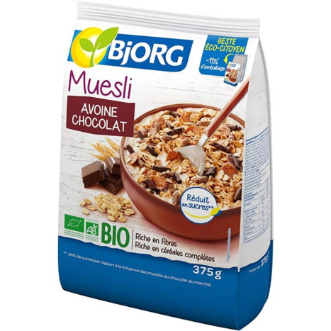 BJORG Organic oat muesli with chocolate 375g