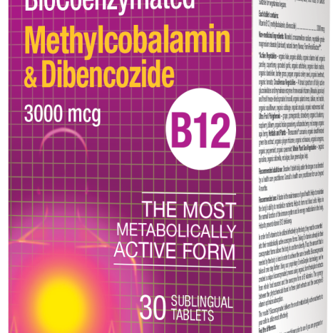 NATURAL FACTORS BioCoenzymated B12 (Methylcobalamin & Dibencozide) x 30 tabl