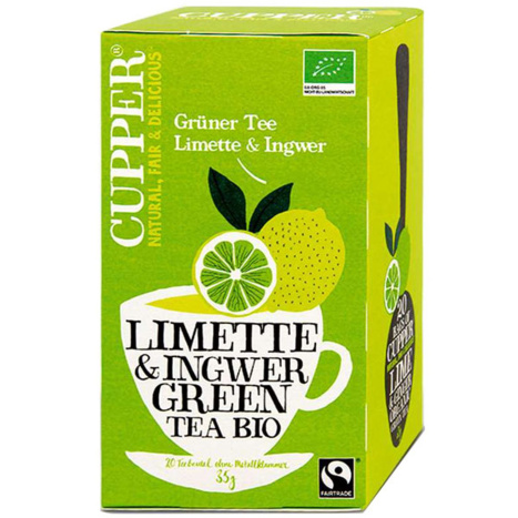 CUPPER TEAS Organic tea green, lime and ginger 35g