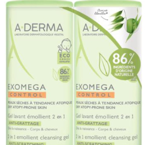 A-DERMA DUO EXOMEGA CONROL Emollient cleansing gel 2 in 1 2 x 500ml special price
