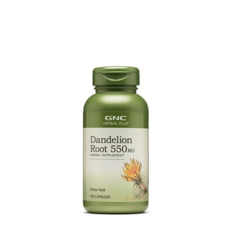 GNC DANDELION Dandelion root 550mg for normal functions of the urinary system x 100caps 191632
