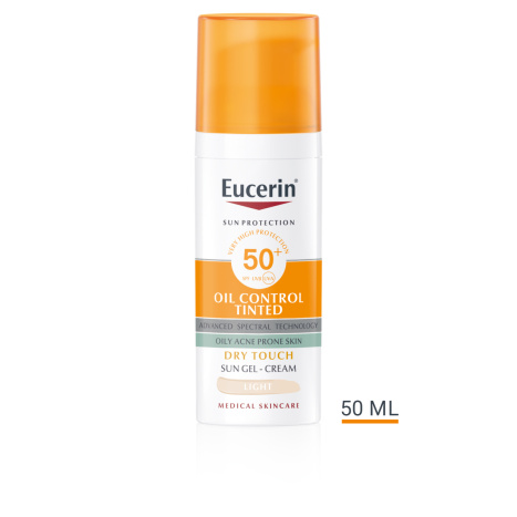 EUCERIN SUN OIL CONTROL SPF50+ Оцветен слънцезащитен гел-крем за лице светъл 50ml