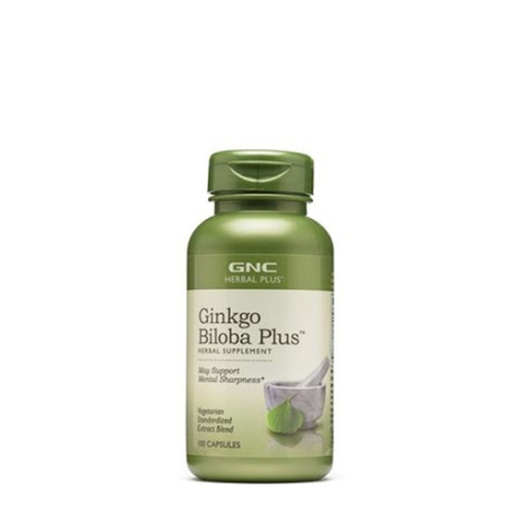 GNC GINKGO BILOBA PLUS for memory and cold extremities x 100caps 184502