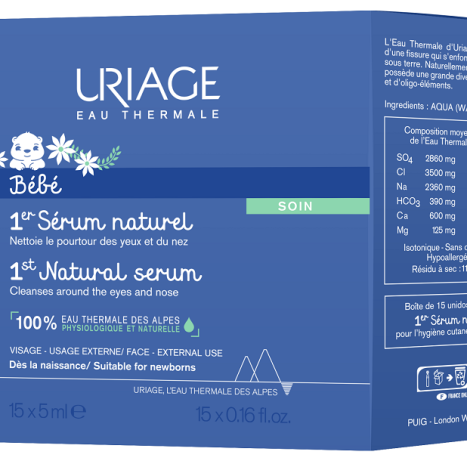 URIAGE 1 ER BEBE monodoses for cleaning the nose and eyes 5ml x 15