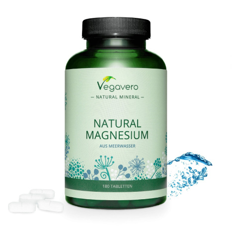 VEGAVERO NATURAL MAGNESIUM Highly absorbable magnesium x 180 tabl