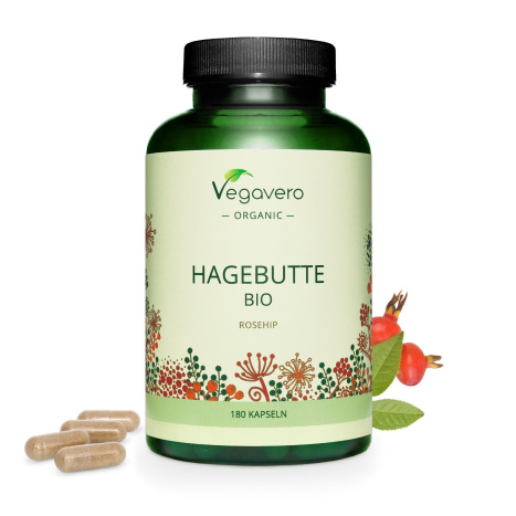VEGAVERO HAGEBUTTE BIO ROSEHIP Organic rose hip for the immune and circulatory system x 180 caps