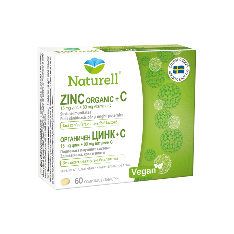 NATURELL ZINC Organic + C органичен цинк с витамин C x 60 tabl