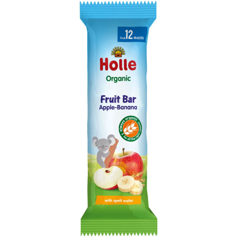 HOLLE Organic apple and banana fruit bar 25g