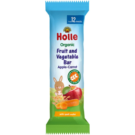 HOLLE Organic apple and carrot fruit vegetable bar 25g