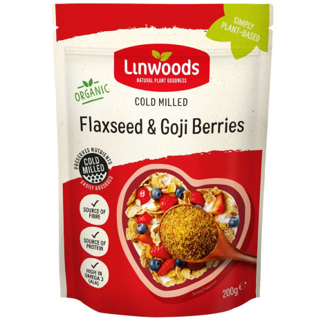 LINWOODS Organic Cold Ground Flaxseed and Goji Berry 200g