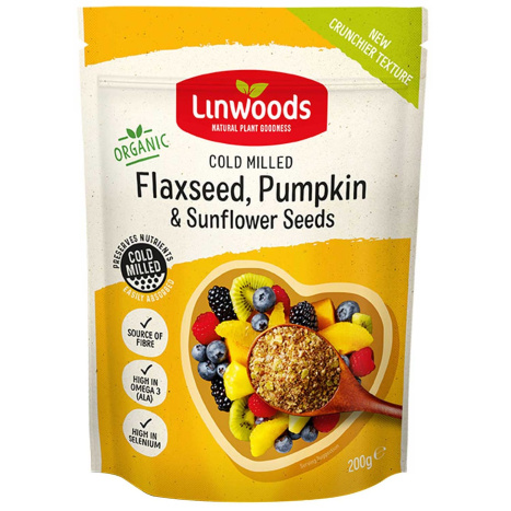 LINWOODS Organic flaxseed cold ground with sunflower and pumpkin seeds 200g
