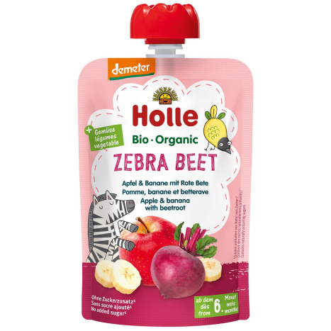 HOLLE Organic pouch puree apple, banana and beetroot 100g