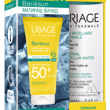 URIAGE PROMO BARIESUN SPF50+ mattifying sun protection fluid 50ml + micellar water 100ml