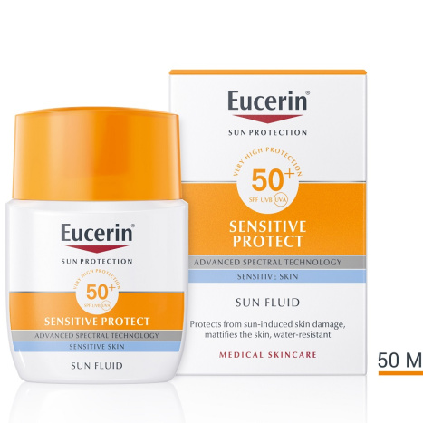 EUCERIN SUN SPF50+ Слънцезащитен матиращ флуид за лице 50ml