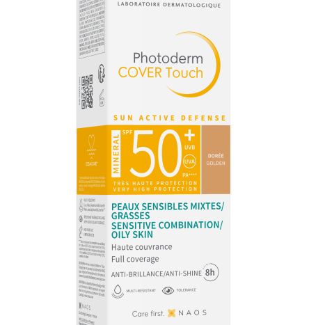 BIODERMA PHOTODERM COVER TOUCH MINERAL DARK SPF50+ Слънцезащитен крем за комбинирана мазна и акнеична кожа тъмен цвят 40ml