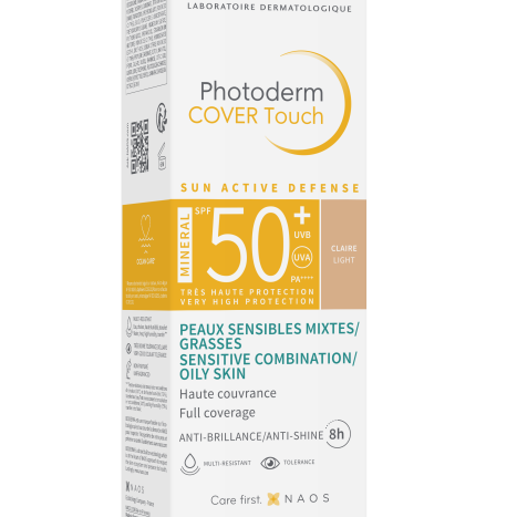 BIODERMA PHOTODERM COVER TOUCH MINERAL LIGHT SPF50+ Слънцезащитен крем за комбинирана мазна и акнеична кожа светъл цвят 40ml