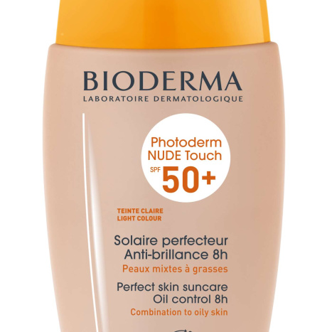 BIODERMA PHOTODERM NUDE TOUCH MINERAL LIGHT SPF50+ Sunscreen fluid for combination and oily skin light color 40ml