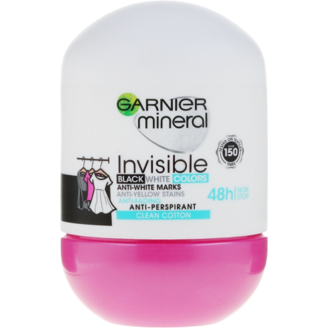 GARNIER DEO INVISIBLE BWC CLEAN COTTON Roll-on 50ml