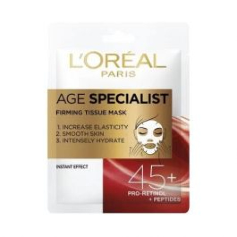LOREAL AGE SPECIALIST хартиена стягаща маска за лице 45+ 30g