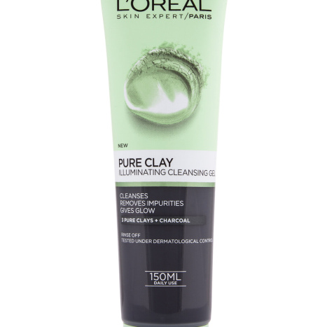 LOREAL PURE CLAY cleansing gel for radiant skin 150ml