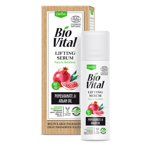 DEVA Bio Vital повдигащ серум за лице и деколте с екстракт от нар и арганово масло 45+ 30ml