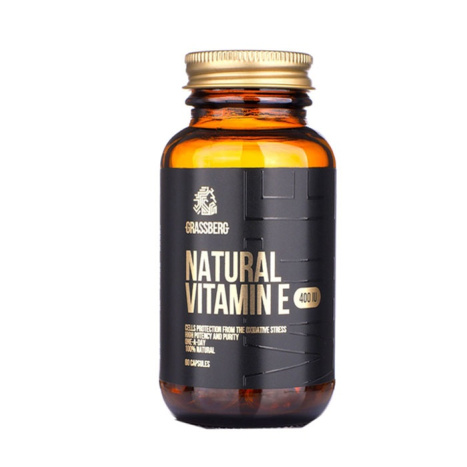 GRASSBERG NATURAL VITAMIN E 400IU strong antioxidant x 60 caps