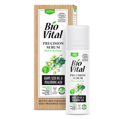 DEVA Bio Vital серум за лице и деколте с масло от гроздови семки и ший и с хиалурон 55+ 30ml