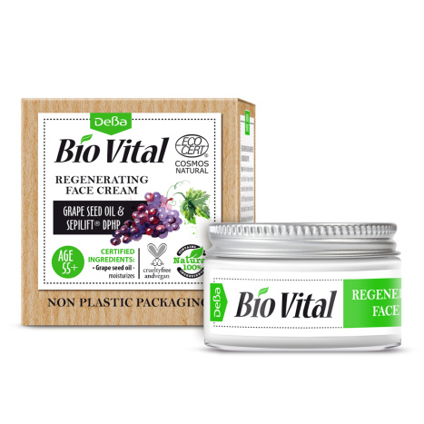DEVA Bio Vital възстановяващ крем за лице с масло от гроздови семки и Sepilift® DPHP 55+ 50ml
