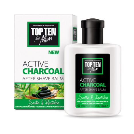 TOP TEN CHARCOAL Aftershave balm is enriched with activated charcoal 100ml