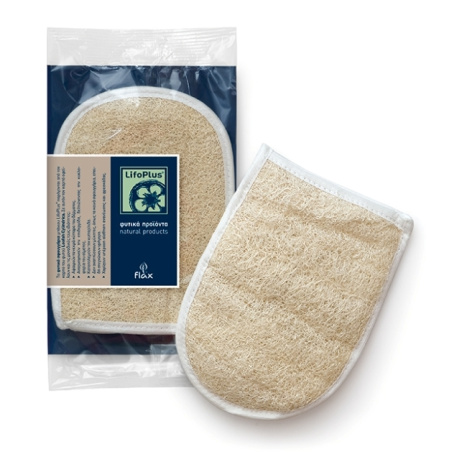 LIFOPLUS body sponge natural loofah cotton classic deluxe