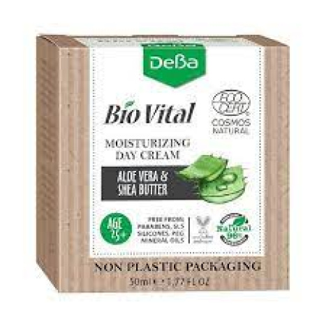 DEVA Bio Vital овлажняващ дневен крем за лице с алое вера и масло от ший 25+ 50ml